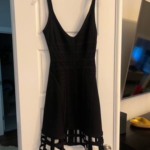 Beautiful Herve Leger Black dress. Xsmall. Gorgeous Flared skirt with cutouts.